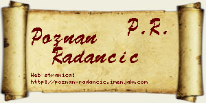 Poznan Radančić vizit kartica